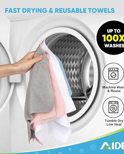 AIDEA Microfiber Cleaning Cloth Roll, Grey 75PK, Reusable Paper Towels Tear Away Cloth, Microfiber Towels for Cars, Wash Cloths, Lint Free Rags for House, Kitchen,Window,Cleaning Supplies 11.5"×11.5"