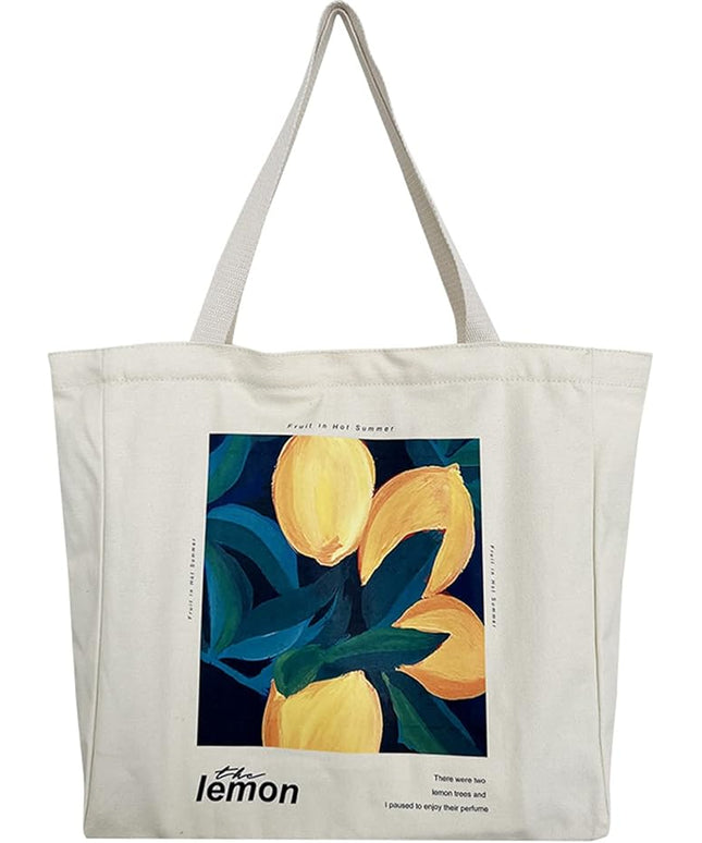 BROADREAM Aesthetic Canvas Tote Bag for Women, Vintage Reusable Book Tote Bag with Inner Zipper Pocket