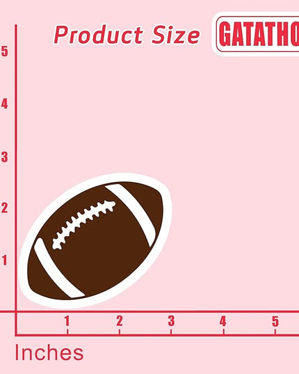 (3PCS) Football Stickers – Waterproof Vinyl Decals for Water Bottle, Laptop, Scrapbook, Poster Board, Phone Case, Helmet – Fun Sports Stickers for Boys, Girls, Moms, Dads – 3" x 2.7"