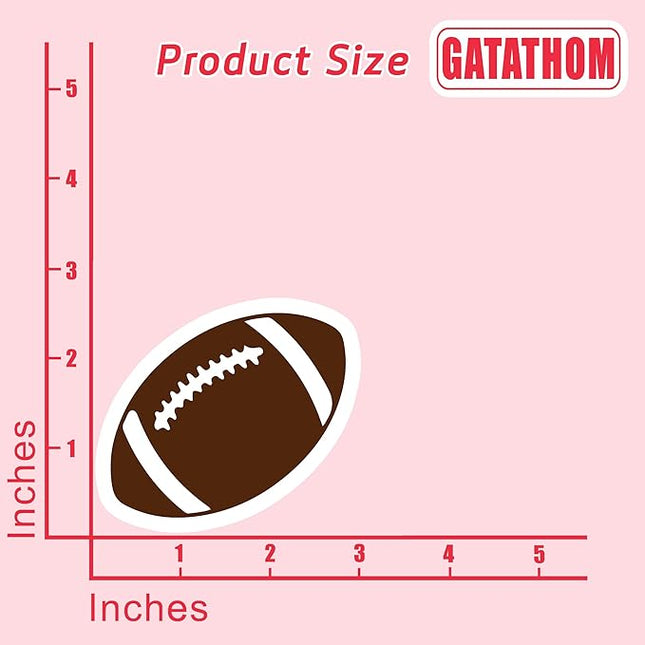 (3PCS) Football Stickers – Waterproof Vinyl Decals for Water Bottle, Laptop, Scrapbook, Poster Board, Phone Case, Helmet – Fun Sports Stickers for Boys, Girls, Moms, Dads – 3" x 2.7"