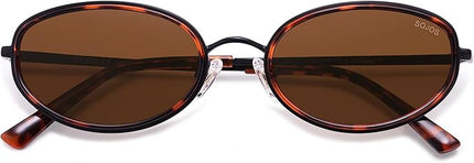 SOJOS Trendy Oval Polarized Sunglasses for Women Men, 80s 90s Chic Retro Vintage Sunnies SJ1248
