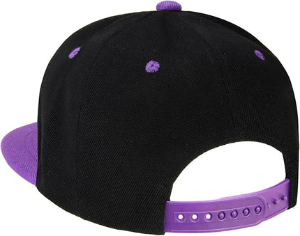 Classic Snapback Hat Cap Hip Hop Style Flat Bill Blank Solid Color Adjustable Size