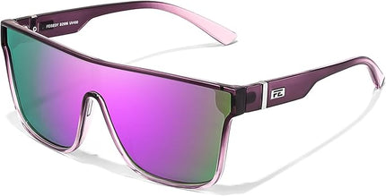 FEISEDY Sunglasses for Women Men, Fashion Mirrored Single Lens, Driving Beach Sunnies UV400 Shades B2996