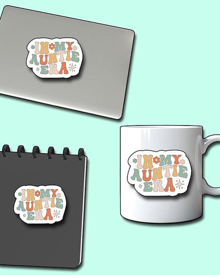 (3Pcs) in My Auntie Era Sticker, Decal Gifts Decorate Books Laptop Phone Water Bottles Kindles Stickers Tumbler Sticker Waterproof Vinyl Decorate Sticker 3" Inch
