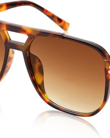 FEISEDY Retro Square Aviator Sunglasses Women Men 70s Vintage Trendy Plastic Frame Sun Glasses B2835