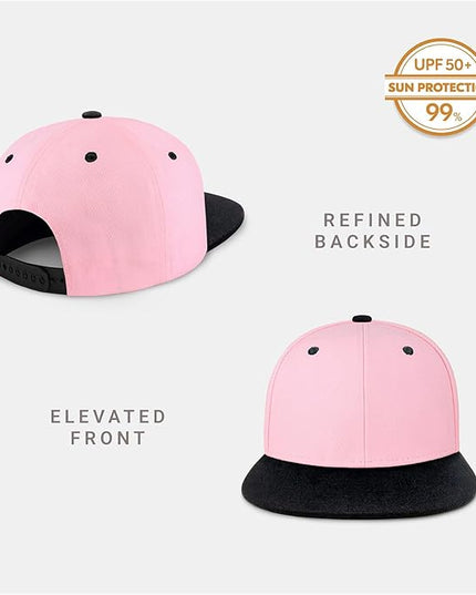CHOK.LIDS Flat Bill Visor Classic Snapback Hat Blank Adjustable Brim High Top End Trendy Color Style Plain Tone Baseball Cap