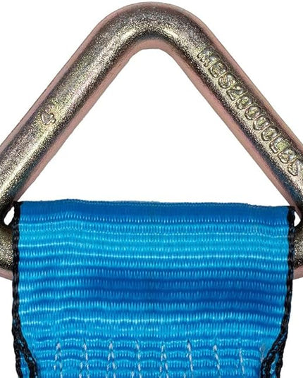 Mytee Products 10 Pack Winch Straps 4" x 30' Blue Heavy Duty Tie Down w/Delta Ring WLL# 5400 lbs | 4 Inch Cargo Control for Flatbed Truck Utility Trailer