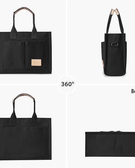 Canvas Tote Bag for Women Crossbody Work Purse with Pockets Top Handle Handbag Satchel Bags for Travel Nurse Teacher