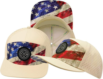 The Heartbeat Brand Color Vibes Flag Laser Mesh Snapback Hat for Men & Women | Flat Bill Trucker Hat | Undervisor Design