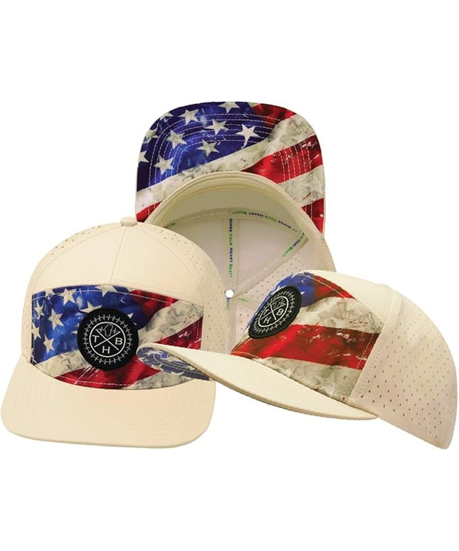 The Heartbeat Brand Color Vibes Flag Laser Mesh Snapback Hat for Men & Women | Flat Bill Trucker Hat | Undervisor Design