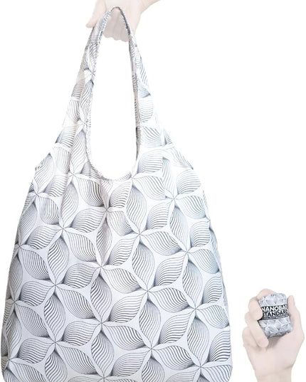 Nanobag Ultralight Foldable Tote for Women & Men, Reusable Grocery & Travel Bag, Packable Collapsible Compact Market Essential (Standard Petaline)