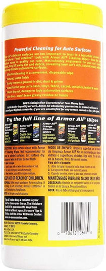 Armor All Interior Cleaner Wipes - Car, Truck & Motorcycle, 25 Count (Pack of 2)