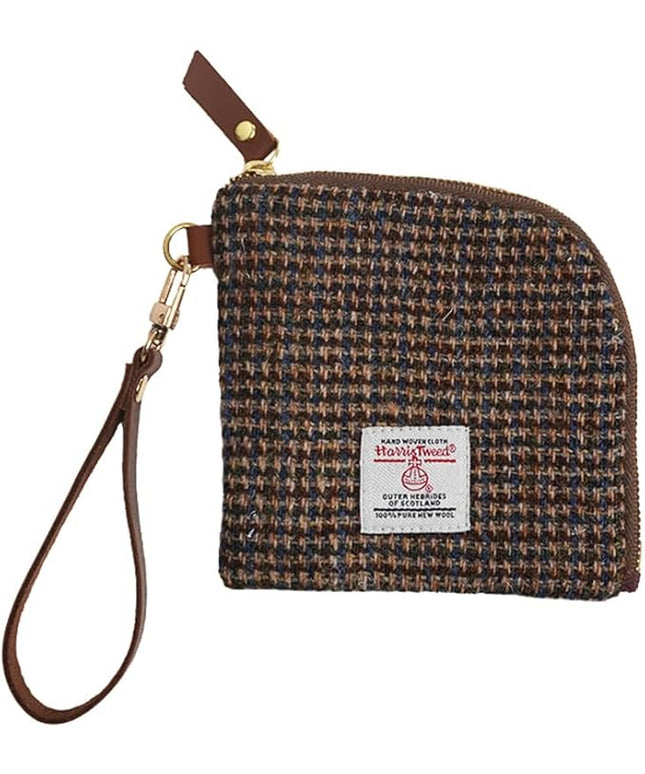 Harris Tweed Wool Coin Purse Small Money Pouch With Zipper For Women Men handmade (No.3862)