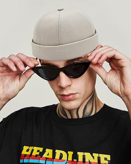 XYIYI Cotton Brimless Docker Cap Adjustable Street Casual Sailor Cap Skullcap Beanie Hat