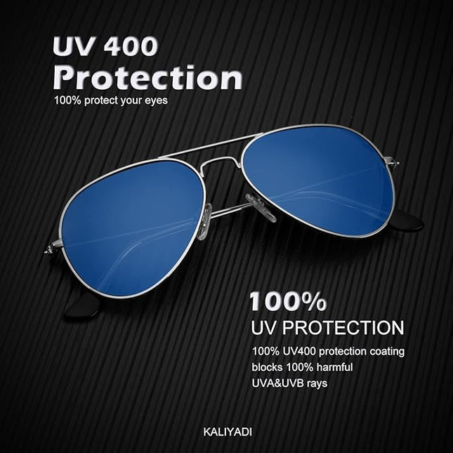KALIYADI Classic Aviator Sunglasses for Men Women Driving Sun glasses Polarized Lens UV Blocking