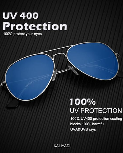 KALIYADI Classic Aviator Sunglasses for Men Women Driving Sun glasses Polarized Lens UV Blocking