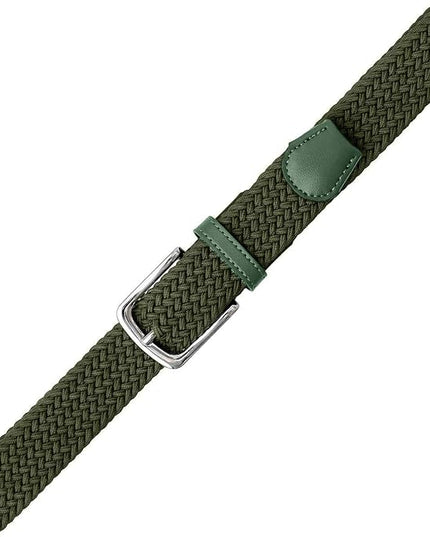 Falari Men Women Multicolored Elastic Stretch Braided Belt Canvas Fabric Woven No Holes Belt