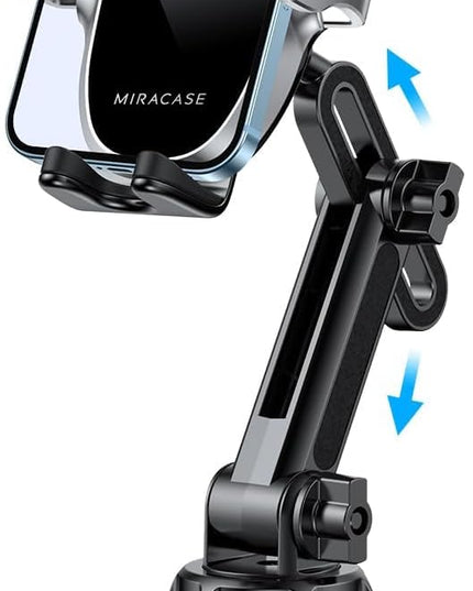 Miracase Cup Phone Holder for Car, [Upgraded Version] Adjustable Long Neck Car Cup Holder Phone Mount Cradle Friendly Compatible with iPhone Samsung Google and All Smartphones, Silver