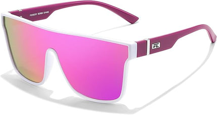 FEISEDY Sunglasses for Women Men, Fashion Mirrored Single Lens, Driving Beach Sunnies UV400 Shades B2996