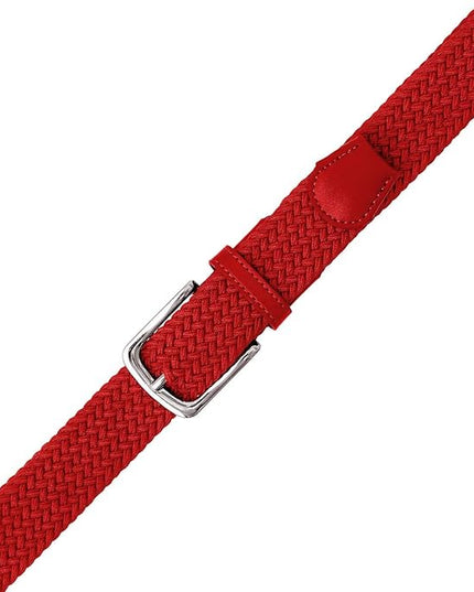 Falari Men Women Multicolored Elastic Stretch Braided Belt Canvas Fabric Woven No Holes Belt
