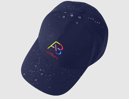AB ALOSUNY Men Adjustable Baseball Cap with Curved Breathable Quick-Drying Laser-Cut Mesh Back Closure Hat