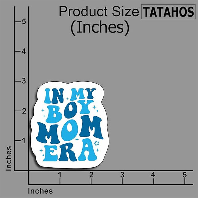 (3Pcs) in My Boy Mom Era Sticker – Waterproof Vinyl Stickers for Moms with Sons – Aesthetic Decals for Laptops, Water Bottles, Journals, Planners, Mother's Day – Mom Life Gifts – Size 3"x2.5"