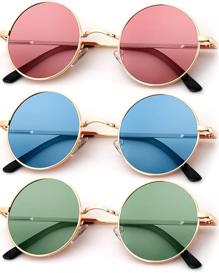 KALIYADI Round Polarized Sunglasses for Men Women Retro Metal Hippie Circle Style Sun Glasses UV Protection