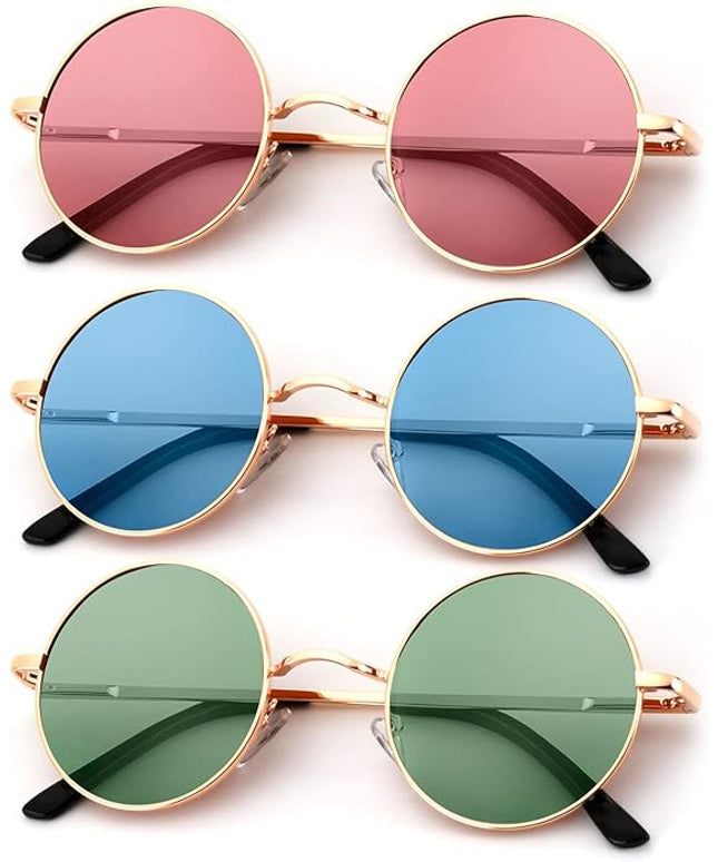 KALIYADI Round Polarized Sunglasses for Men Women Retro Metal Hippie Circle Style Sun Glasses UV Protection
