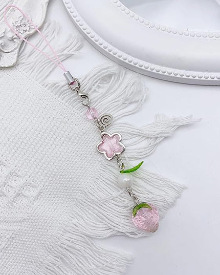 1-4PCS Cute Phone Charms Aesthetic Y2K Cell Phone Charms Strap Strawberry Butterfly Star PhoneCharm Y2K Accessories for Bag Keychain Airpods Camera Pendants Decor
