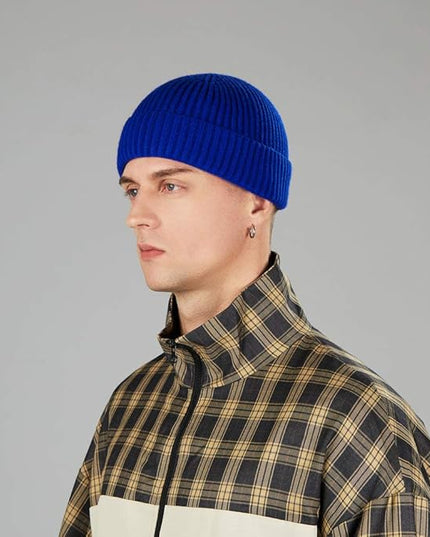 ROYBENS 4 Pack Wool Fisherman Beanies for Men, Knit Short Watch Cap Winter Warm Hats