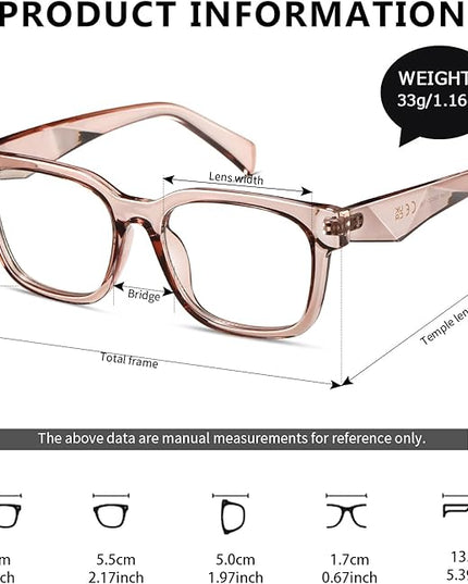 kimorn Blue Light Blocking Glasses,Anti Eyestrain & UV Protection,Square Frame Glasses for Women and Men