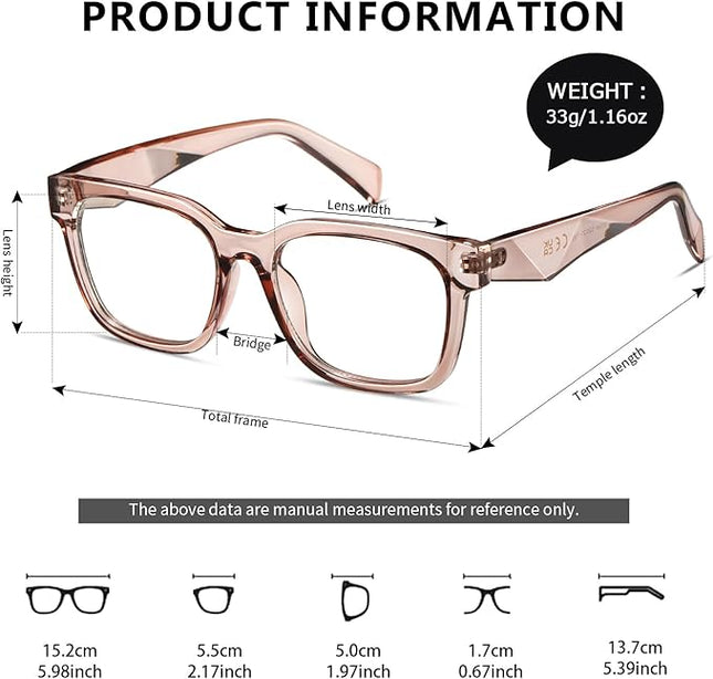 kimorn Blue Light Blocking Glasses,Anti Eyestrain & UV Protection,Square Frame Glasses for Women and Men