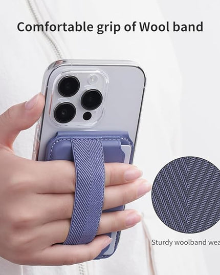 Sinjimoru Pull & Eject Magnetic Wallet for iPhone, 3-Card Holder with Adjustable Stand, Compatible with MagSafe, Lavender