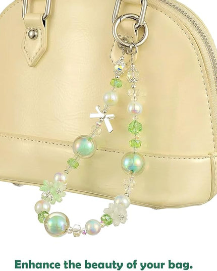 Handmade Flower & Butterfly Phone Wrist Strap Lanyard - Detachable Anti-Drop Strap with 2 Tether Tabs -Women's Gift