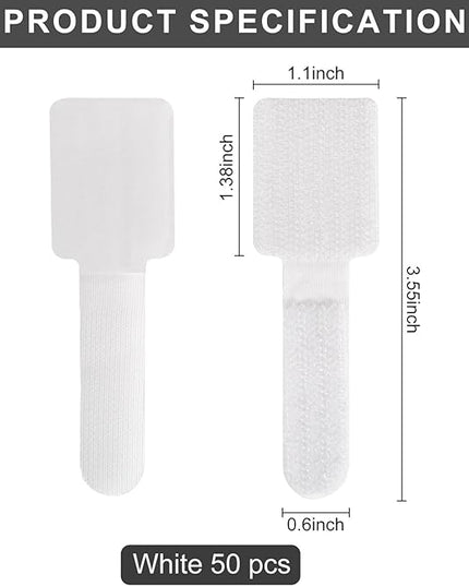50-Pack Reusable Self-Adhesive Cable Ties Cable Management Adjustable Hook & Loop Straps for Organizing Data Cables, Wires, Headphones Under-Table Cord Management for Home, Office