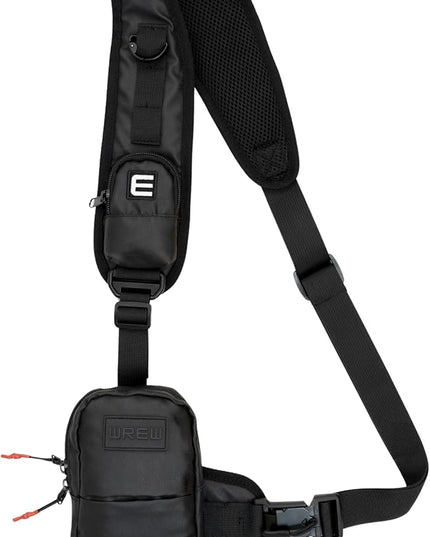 Small Sling Bag for Men-Cross body bag with Shoulder Straps,Mini Sling Crossbody bag for Women-Travel Backpack for Hiking,Daypack Multipurpose Over the Shoulder Chest Bags with Keyholder(Black)