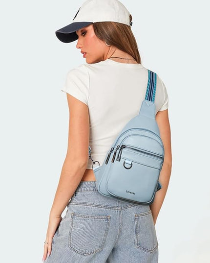 7L Sling Bag for Women Men Vegan Leather Crossbody Bags Fanny Pack Purse Backpack Over Shoulder Bag Travel Anti Theft