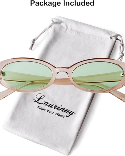 90s Sunglasses for Women Men Retro Small Oval Sunglasses