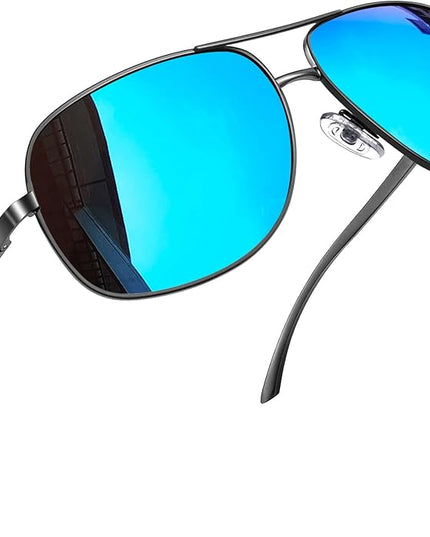 Joopin Polarized Metal Aviation Sunglasses Men, Classic Military Sun Glasses Women, Rectangle Shades UV400 Protection Costume