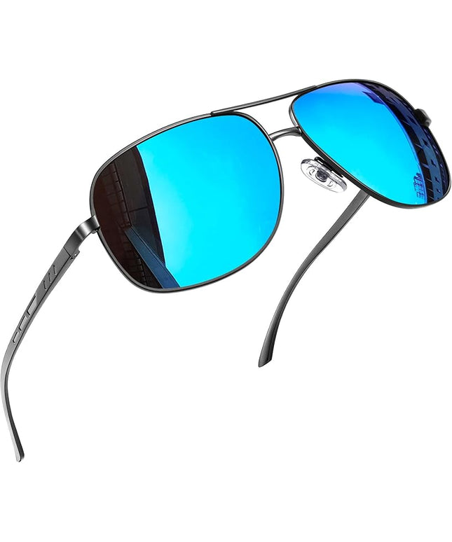 Joopin Polarized Metal Aviation Sunglasses Men, Classic Military Sun Glasses Women, Rectangle Shades UV400 Protection Costume