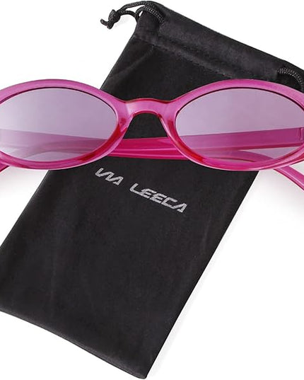 VIA LEECA Trendy Oval Sunglasses Women 90’s Vintage Sun Glasses Fashion Tinted Glasses UV400 Protection