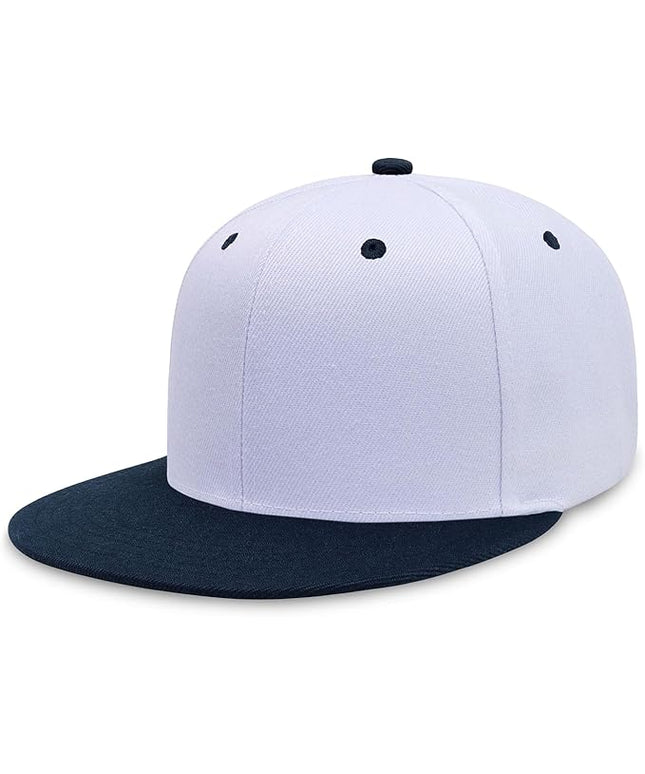 CHOK.LIDS Flat Bill Visor Classic Snapback Hat Blank Adjustable Brim High Top End Trendy Color Style Plain Tone Baseball Cap