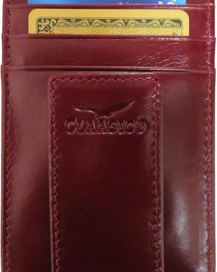 Money Clip Leather Wallet For Men Slim Front Pocket RFID Blocking with Super Strong Magnetic