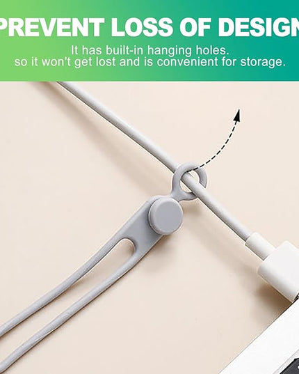 slaixiu 30 Pcs Silicone Cable Ties, Reusable Rubber Twist Ties & Cord Organizers, Flexible Gear Ties for Electrical Cords & Charger Management, 5 Colors