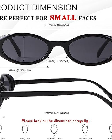 VIA LEECA Trendy Oval Sunglasses Women 90’s Vintage Sun Glasses Fashion Tinted Glasses UV400 Protection