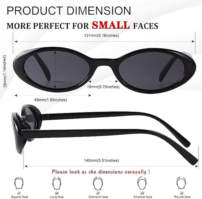 VIA LEECA Trendy Oval Sunglasses Women 90’s Vintage Sun Glasses Fashion Tinted Glasses UV400 Protection