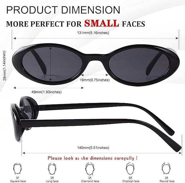 VIA LEECA Trendy Oval Sunglasses Women 90’s Vintage Sun Glasses Fashion Tinted Glasses UV400 Protection