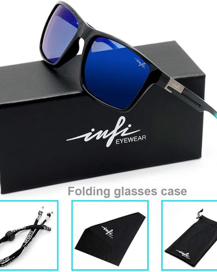 INFI Fishing Polarized Sunglasses for Men Driving Running Golf Sports Glasses Square UV Protection Designer Style Unisex