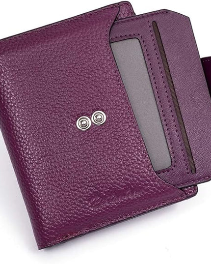 BOSTANTEN Women Leather Wallet RFID Blocking Small Bifold Zipper Pocket Wallet Card Case Purse with ID Window