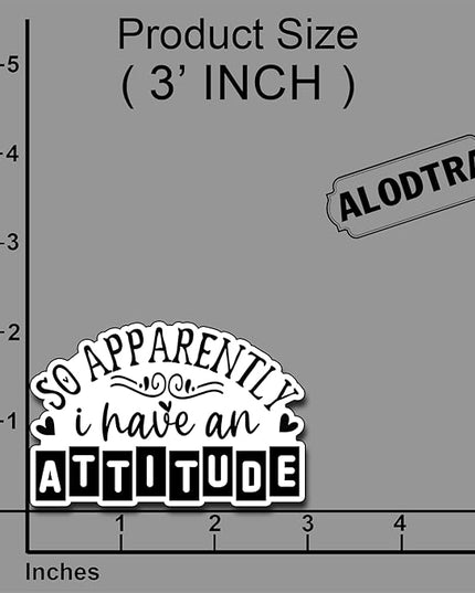 (3Pcs) So Apparently I Have an Attitude Sticker Funny Sarcastic Quote Sticker Humorous Decorate Waterproof Vinyl Decal for Laptop Water Bottle Phone Case Kindle Tumbler Notebook Size 3x2,2 Inches